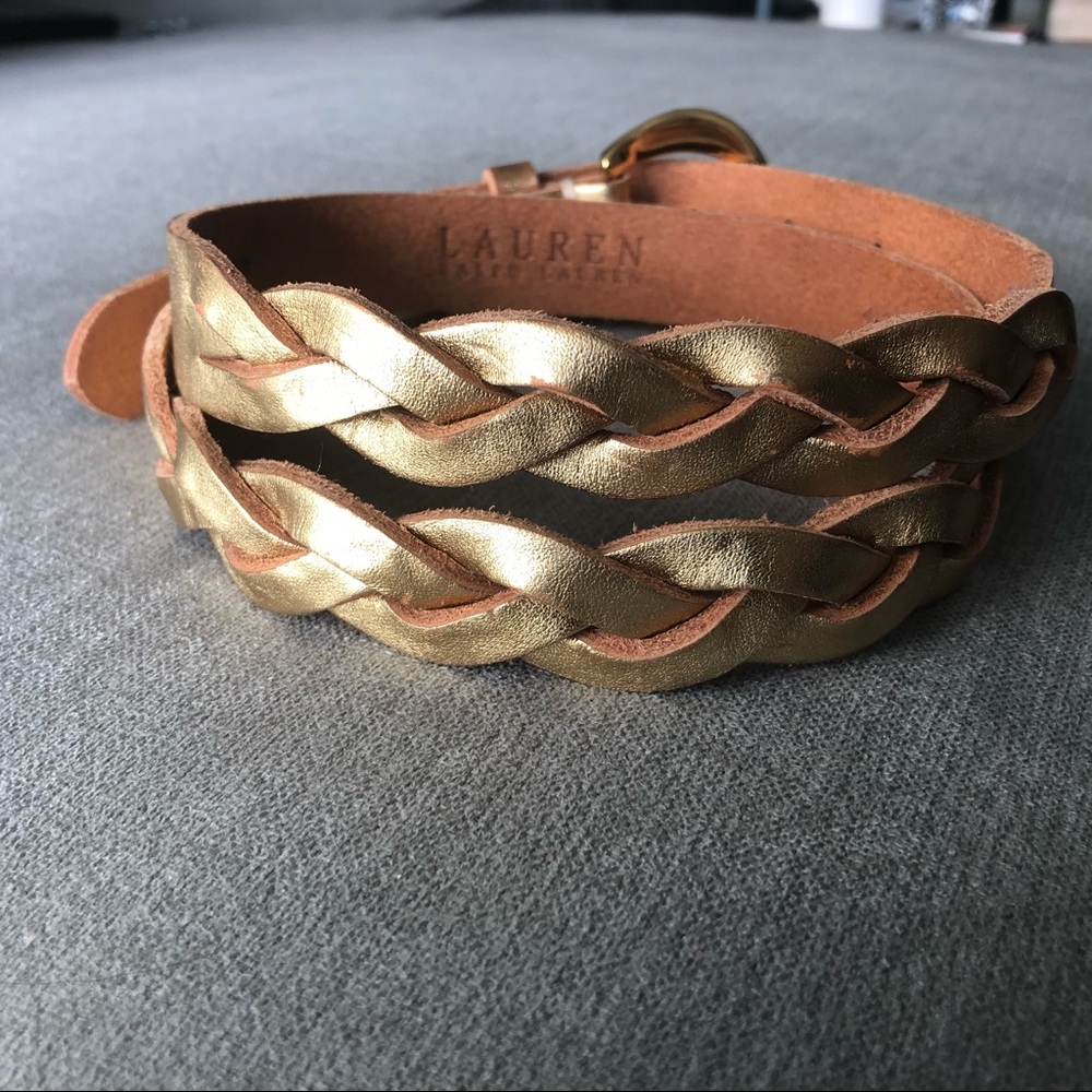 2/$15 Lauren RL Gold Belt Rustic/Vintage